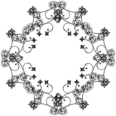 Yaprak çiçek çerçeve desen sanat, metin için alan, tebrik kartı çeşitli tasarım için. Vektör