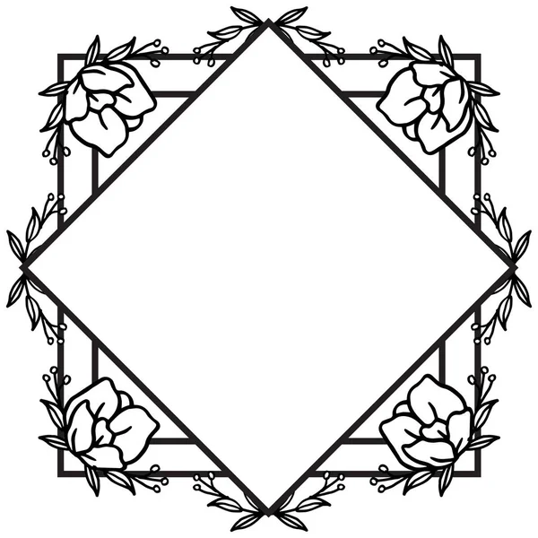 Ornamental of leaf floral frame, element design, for banner or poster. Vector