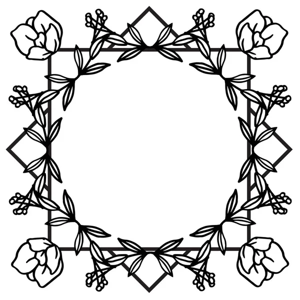 Вінтажна листівка для натовпу листяної квіткової рамки, ізольована на білому тлі. Векторні — стоковий вектор