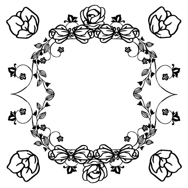 Çiçek çerçeve, soyut kenarlık, poster veya afiş için Dekor öğesi. Vektör