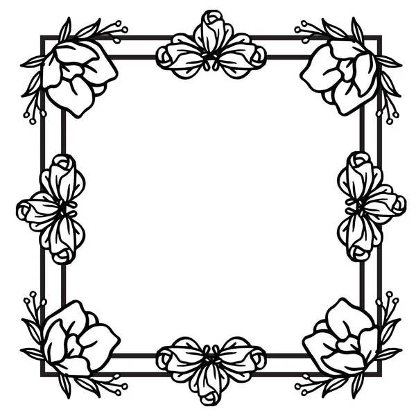 Dekorelement für Blumenrahmen, abstrakte Bordüre, mit Plakat oder Banner. Vektor — Stockvektor