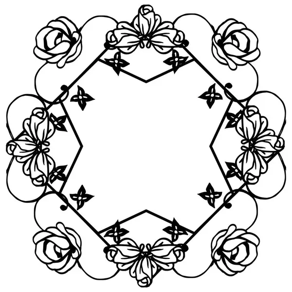 Sierlijke van unieke frame, voor mooie blad bloem, behang achtergrond, met textuur van kaarten. Vector — Stockvector