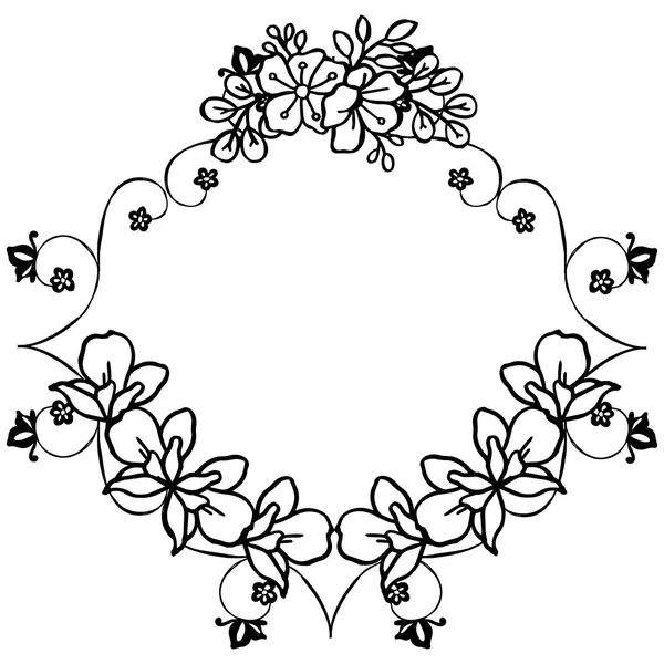 Vintage-Blumengestell elegant, in schwarz-weißen Farben, zum Verzieren verschiedener Karten. Vektor — Stockvektor