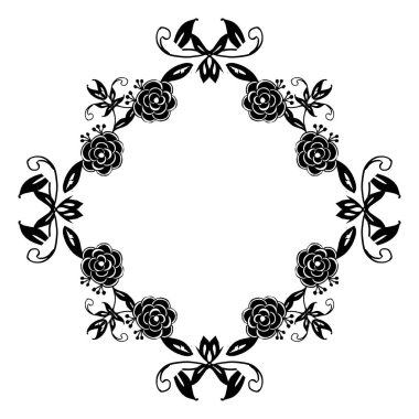 Desen benzersiz tarzı dekoratif tasarım, güzel çiçek çerçeve çizim, davetiye kartı süs için. Vektör