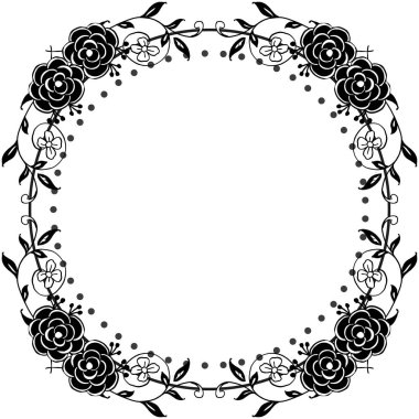 Çiçek çerçeve beyaz bir zemin, dekorasyon afiş, afiş ve çeşitli kartlar izole ayarlayın. Vektör