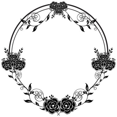 Vintage çerçeve, çiçek zarif dalları ile, tasarım tebrik kartı, davetiye kartı. Vektör