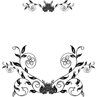 Vintage çerçeve, çiçek zarif dalları ile, tasarım tebrik kartı, davetiye kartı. Vektör