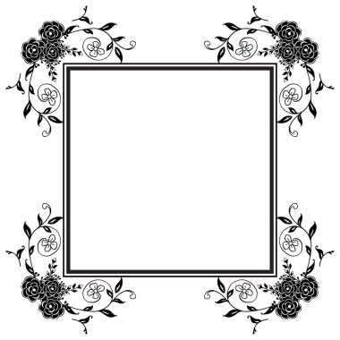 Vintage çerçeve, çiçek zarif dalları ile, tasarım tebrik kartı, davetiye kartı. Vektör