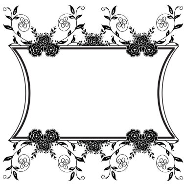 Vintage çerçeve, çiçek zarif dalları ile, tasarım tebrik kartı, davetiye kartı. Vektör