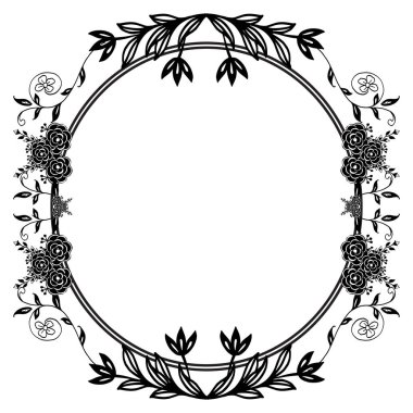 Tebrik kartı, davet kartı, çeşitli sevimli çiçek çerçeve şablonu. Vektör