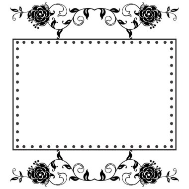 Çiçek çerçeve süsü, beyaz bir zemin üzerinde izole, kart süslü. Vektör