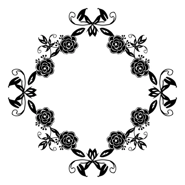 Desen benzersiz tarzı dekoratif tasarım, güzel çiçek çerçeve çizim, davetiye kartı süs için. Vektör