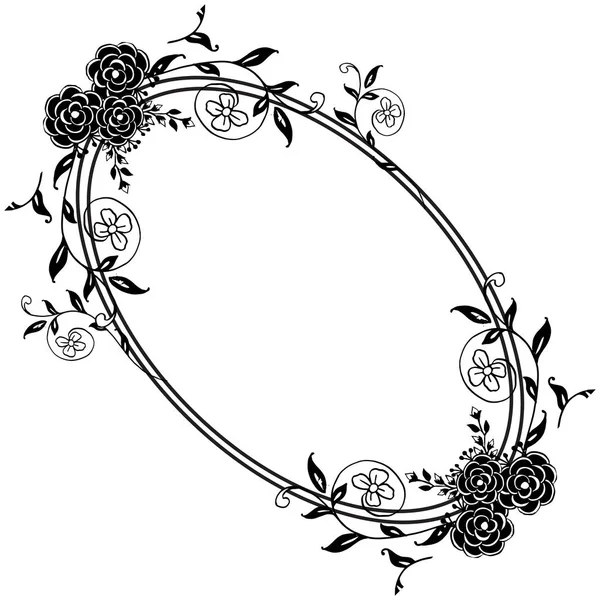 Vintage çerçeve, çiçek zarif dalları ile, tasarım tebrik kartı, davetiye kartı. Vektör