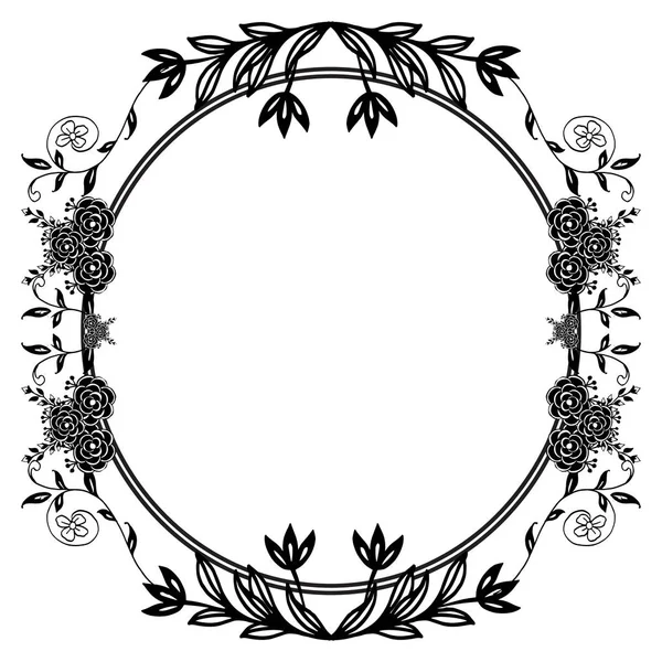 Tebrik kartı, davet kartı, çeşitli sevimli çiçek çerçeve şablonu. Vektör