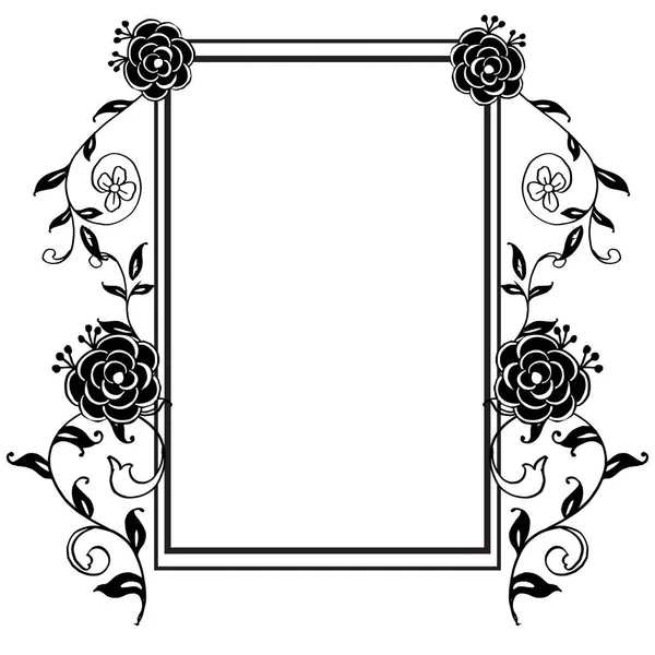 Çiçek çerçeve süsü, beyaz bir zemin üzerinde izole, kart süslü. Vektör