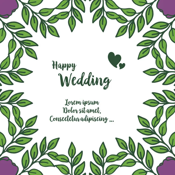 Buntes Blumengestell mit Zweigen Blatt, Design-Vorlage für glückliche Hochzeit. Vektor — Stockvektor