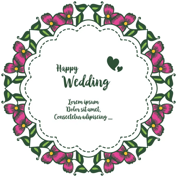 Tarjeta de boda feliz o invitación con fondo floral abstracto, patrón elegante con flores. Vector — Vector de stock