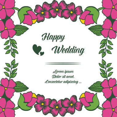 Çiçek çerçeve süs, dekoratif tebrik kartı veya davet kartı seti. Vektör