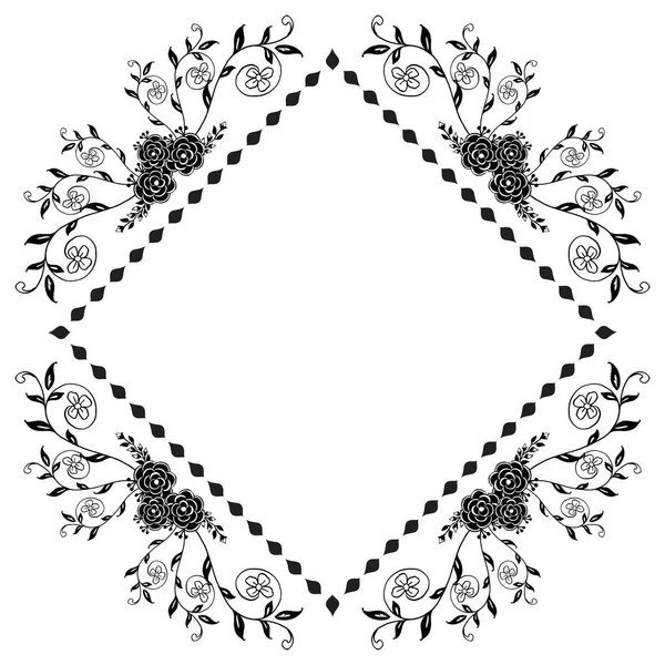 Marco floral elegante, fondo de pantalla característica de la tarjeta de felicitación. Vector — Vector de stock