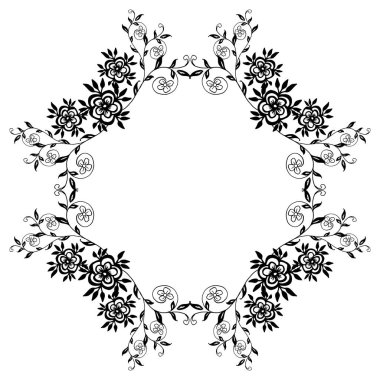 Beyaz bir zemin üzerinde izole davetiye kartı süslü için tasarım çiçek çerçeve. Vektör