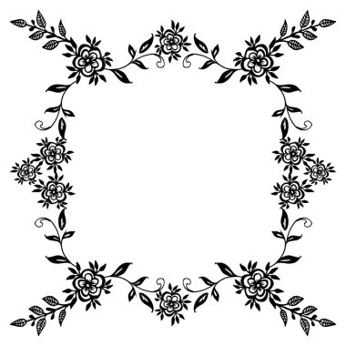 Tasarım elemanı çiçek çerçeve, sevimli çiçekler, sınır çerçeve, tebrik kartı için ayarlayın. Vektör