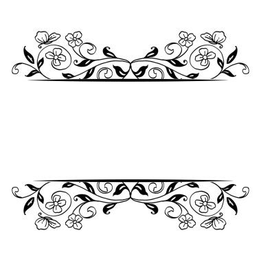 Tasarım elemanı çiçek çerçeve, sevimli çiçekler, sınır çerçeve, tebrik kartı için ayarlayın. Vektör