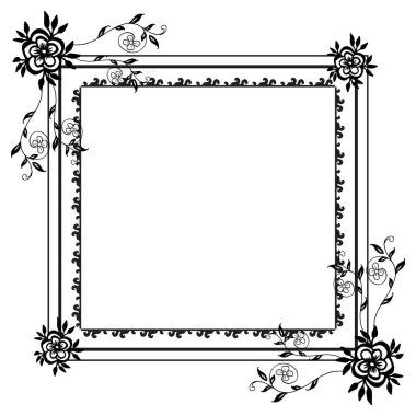 Tasarım şablonu için çiçek çerçeve dekoratif sanat, metin için yer, tebrik kartı, davetiye kartı. Vektör