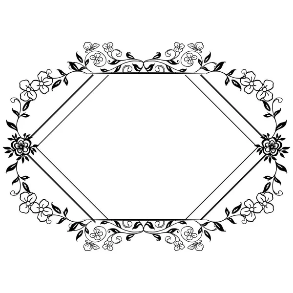 Ontwerpelement Floral frame, set leuke bloemen, grens frame, voor wenskaart. Vector — Stockvector