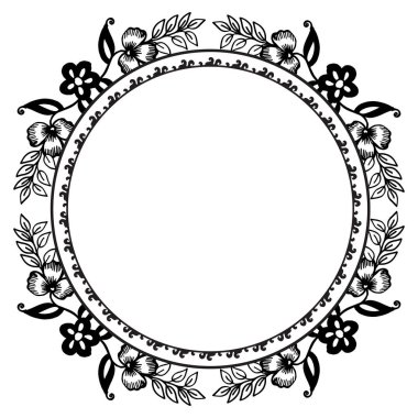 Çiçek çerçeve tarzı benzersiz şekli, renk siyah beyaz, kart tasarımı için. Vektör