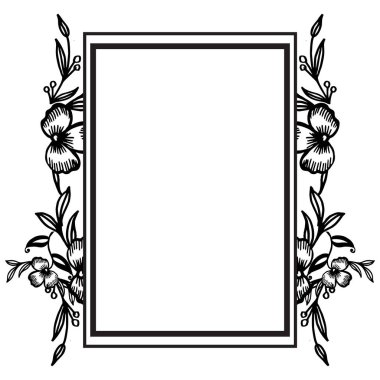 Çiçek çerçeve süsü, tebrik kartı vintage desen ve metin yeri. Vektör