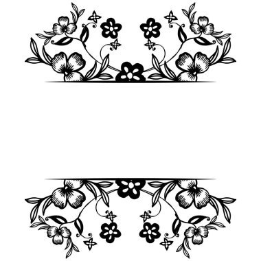 Tebrik kartı dekorasyon, çeşitli çiçekler ve benzersiz çerçeve süs. Vektör