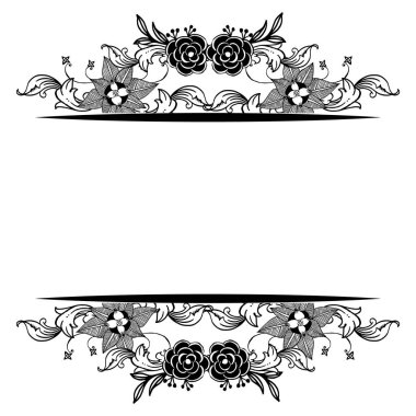 Soyut çiçek çerçevesi, metin yeri, tebrik kartları şablonu ayarlayın. Vektör