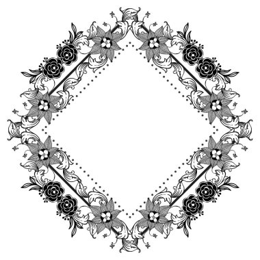 Soyut çiçek çerçevesi, metin yeri, tebrik kartları şablonu ayarlayın. Vektör