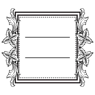 Sevimli çelenk çerçevesi, tebrik kartı süslü, davetiye kartı. Vektör