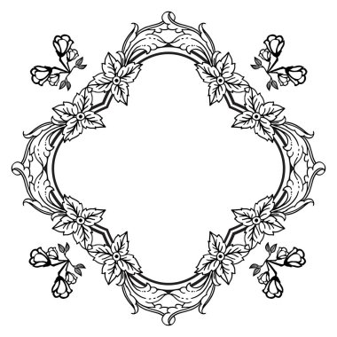 Sevimli çelenk çerçevesi, tebrik kartı süslü, davetiye kartı. Vektör
