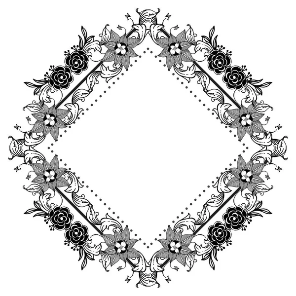 Instellen van abstracte bloem frame, plaats van de tekst, sjabloon van wenskaarten. Vector — Stockvector