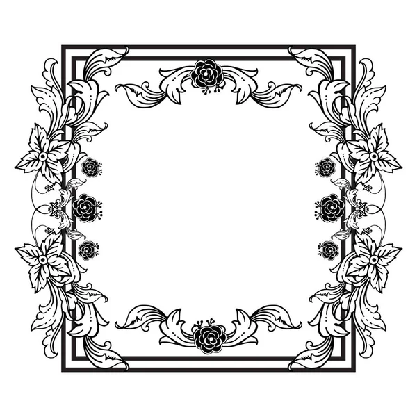 Shape of text card, texture beautiful wreath frame. Vector — Stock Vector