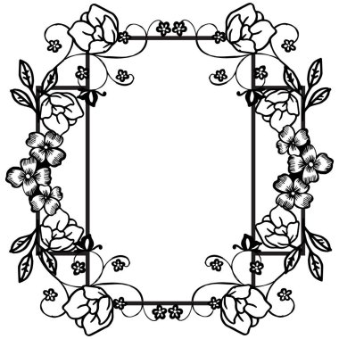 Zarif kart için, yaprak çiçek süs ile çeşitli şekil benzersiz çerçeve. Vektör