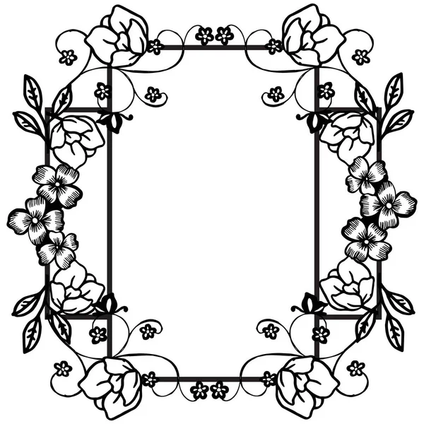 Various shape unique frame, with ornamental of leaf flower, for elegant card. Vector — Stock Vector