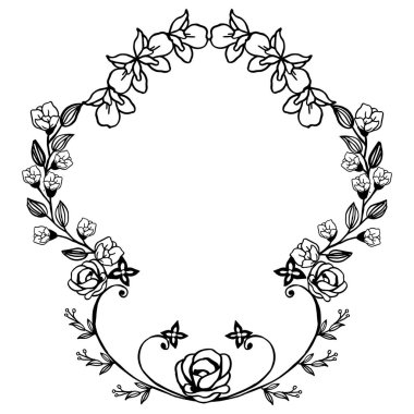 Çiçek çerçeve motif tasarım elemanı, tebrik kartı desen sanatı için. Vektör