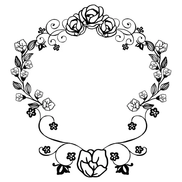 Motivo elemento de diseño de marco de flores, para el patrón de arte de la tarjeta de felicitación. Vector — Archivo Imágenes Vectoriales