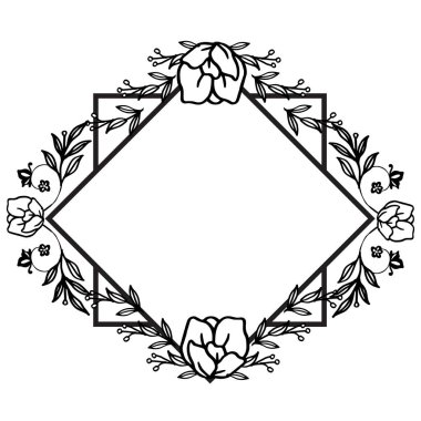 Vintage çiçek çerçeve, retro grafik tarzı ile, şablon için. Vektör