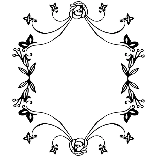 Elegante tarjeta, con hermoso fondo de pantalla, característica de marco de flores. Vector — Archivo Imágenes Vectoriales