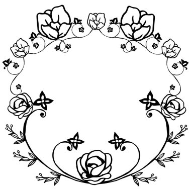 Afiş, afiş, yaprak çiçek çerçeve kroki özelliği ile tasarım elemanı. Vektör