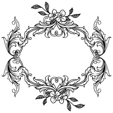 Tebrik kartı, davetiye kartı, yapraklar ve çelenk çerçevesi, beyaz bir zemin üzerinde. Vektör