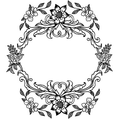 Dekorasyon çiçek çerçeve, modern afiş veya afiş için, kart çeşitli. Vektör