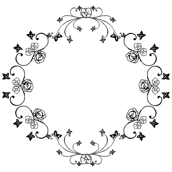 Ontwerpelement voor uitnodigingskaart, wenskaart, met bloem frame zwart wit, geïsoleerd op witte achtergrond. Vector — Stockvector
