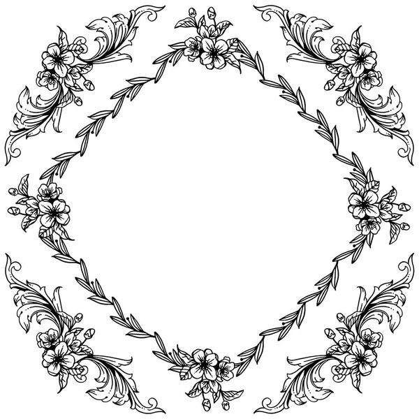 Tarjeta elegante, con patrón de forma de marco de corona de hoja. Vector — Vector de stock