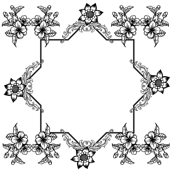 Декоративна квіткова рамка, чорно-білого кольору. Векторні — стоковий вектор