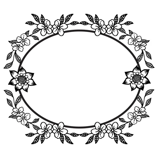 Fondo decorativo con obra de arte de marco de corona de hoja. Vector — Vector de stock